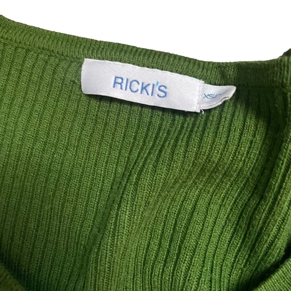 Rickis green baby doll top, size xs - Picture 2 of 3